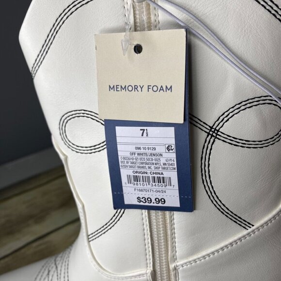 NWT Universal Thread Jenson Women's White Western Booties Size 7.5M - Picture 6 of 7